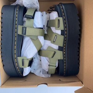 Dr. Martens Olive Green Platform Sandals